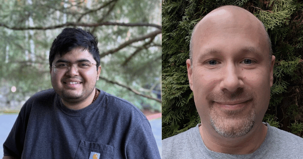 Kumar and Hughes in a composite photo.